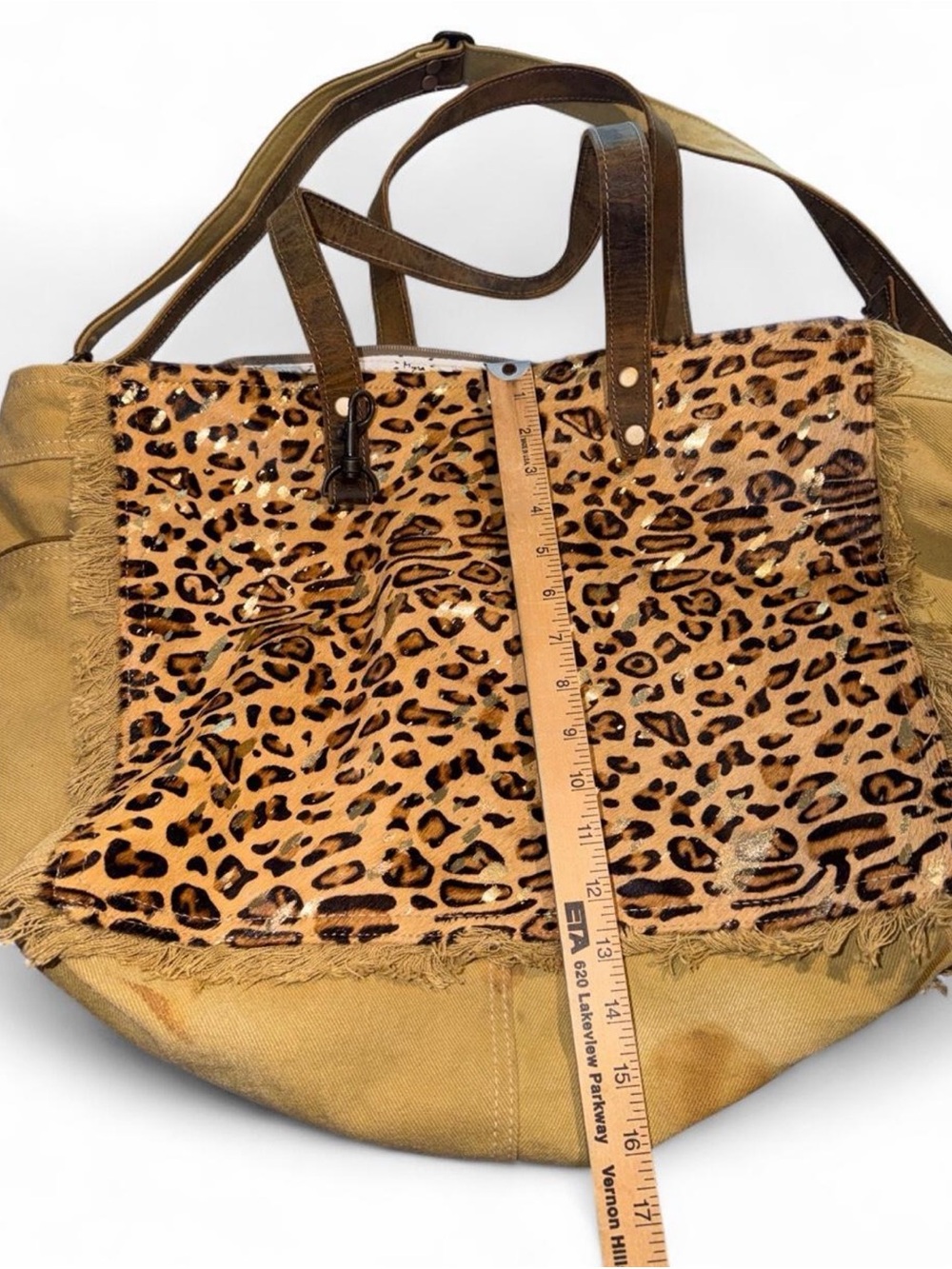 Myra Bag Leopard Print Tote in tan - Picture 6 of 7
